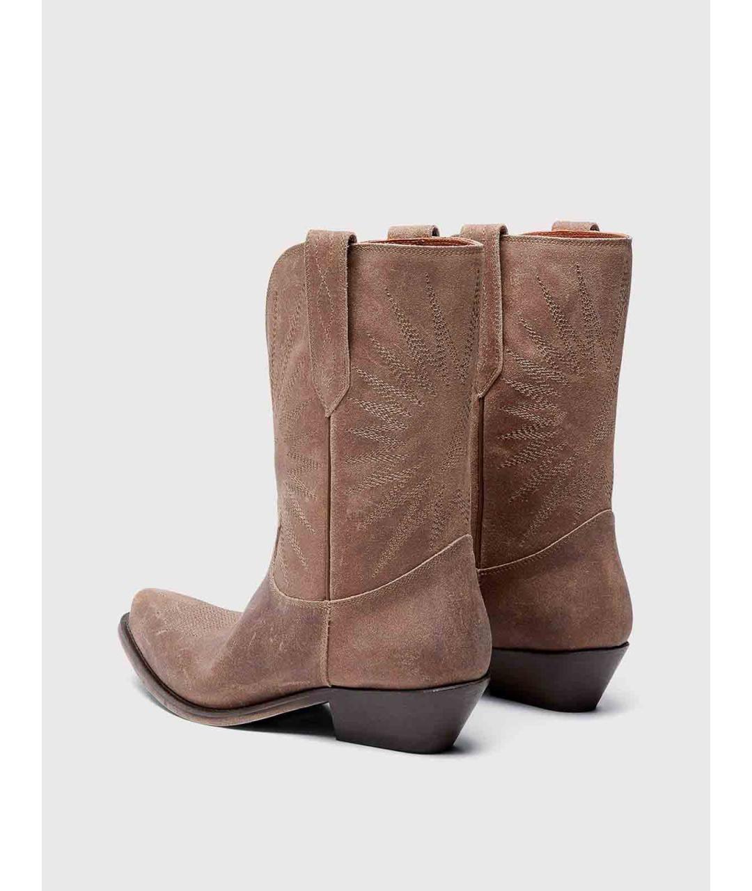 GOLDEN GOOSE DELUXE BRAND Бежевые замшевые сапоги, фото 3