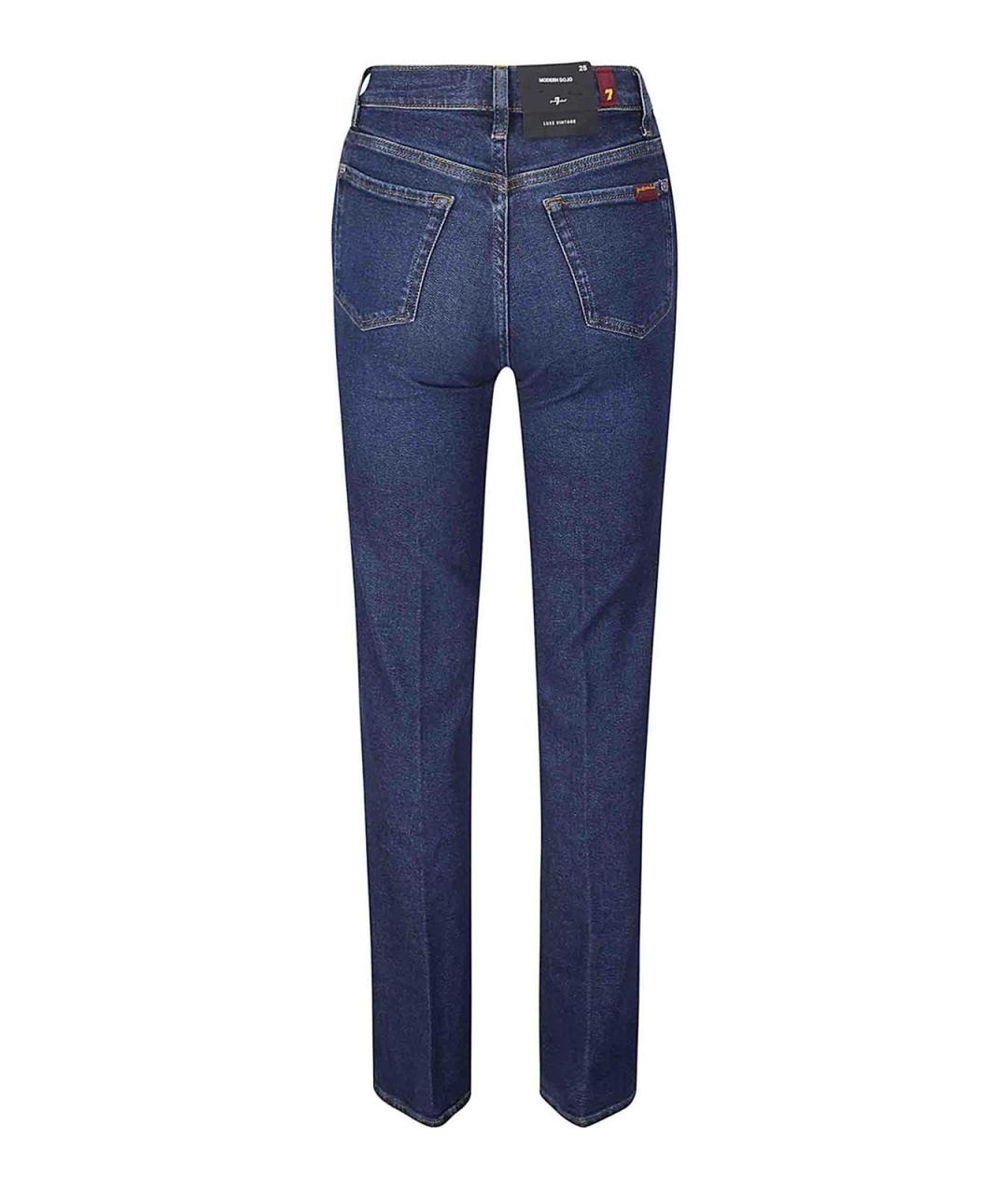 7 FOR ALL MANKIND Синие хлопковые прямые джинсы, фото 2