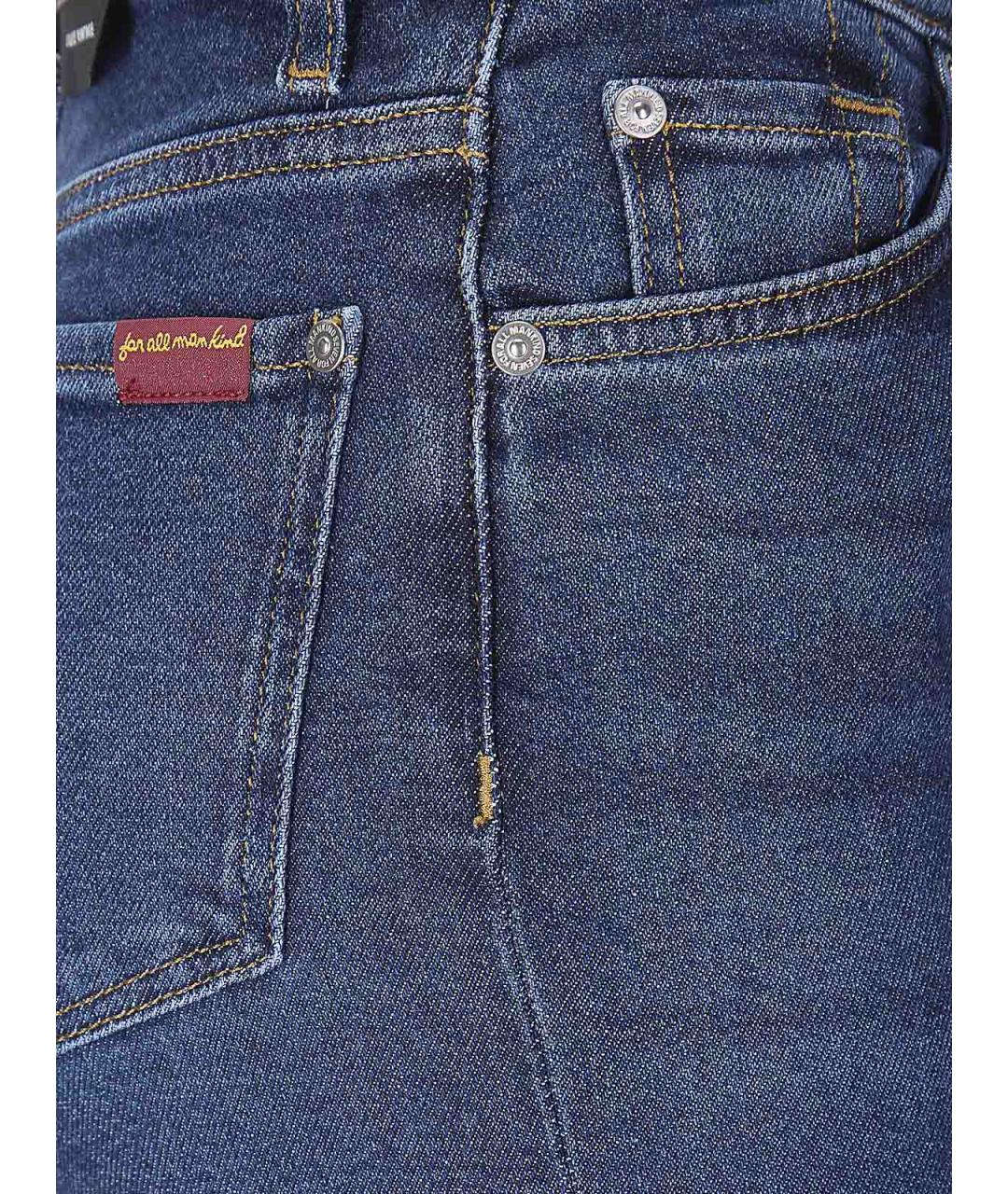 7 FOR ALL MANKIND Синие хлопковые прямые джинсы, фото 3