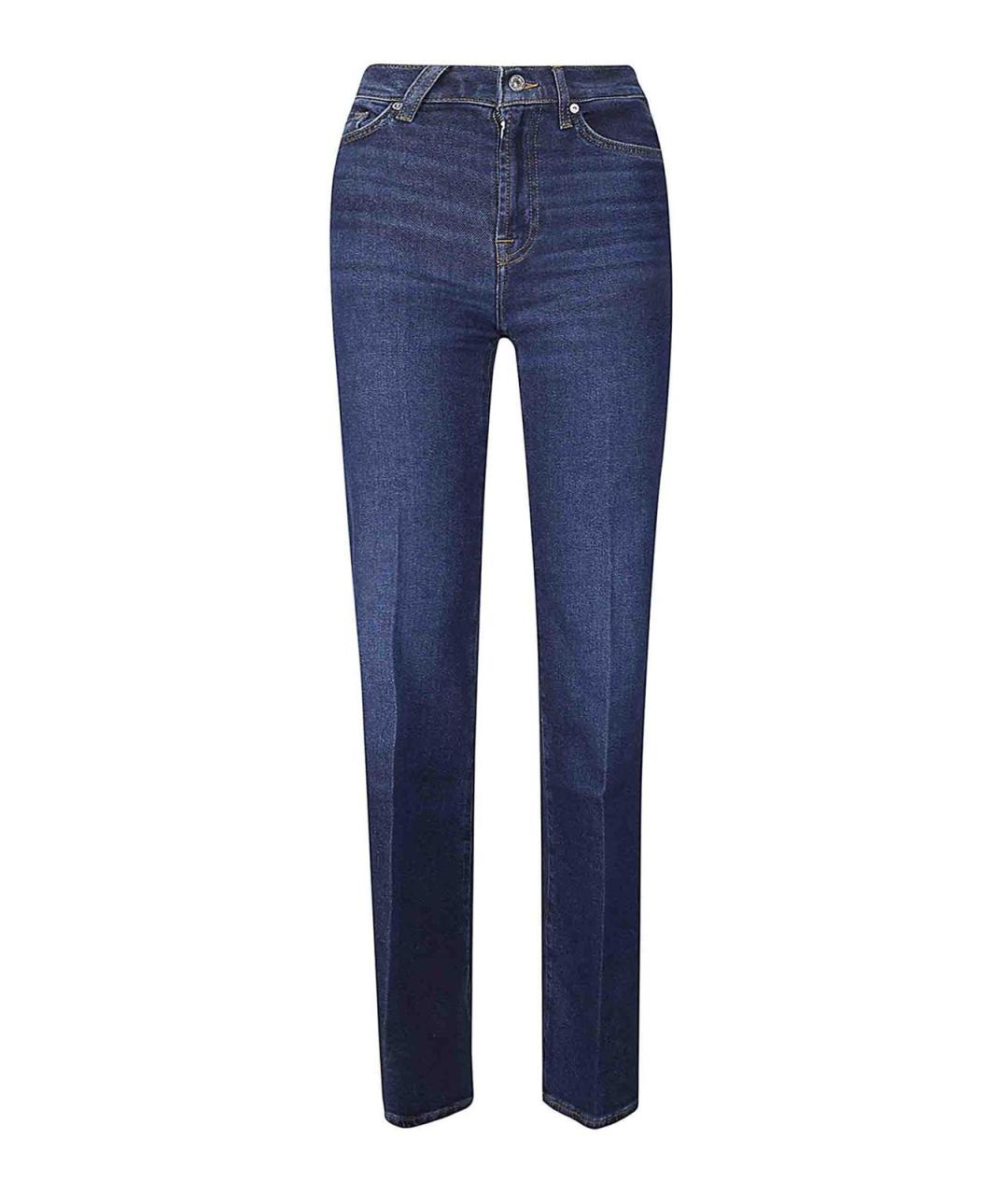 7 FOR ALL MANKIND Синие хлопковые прямые джинсы, фото 1