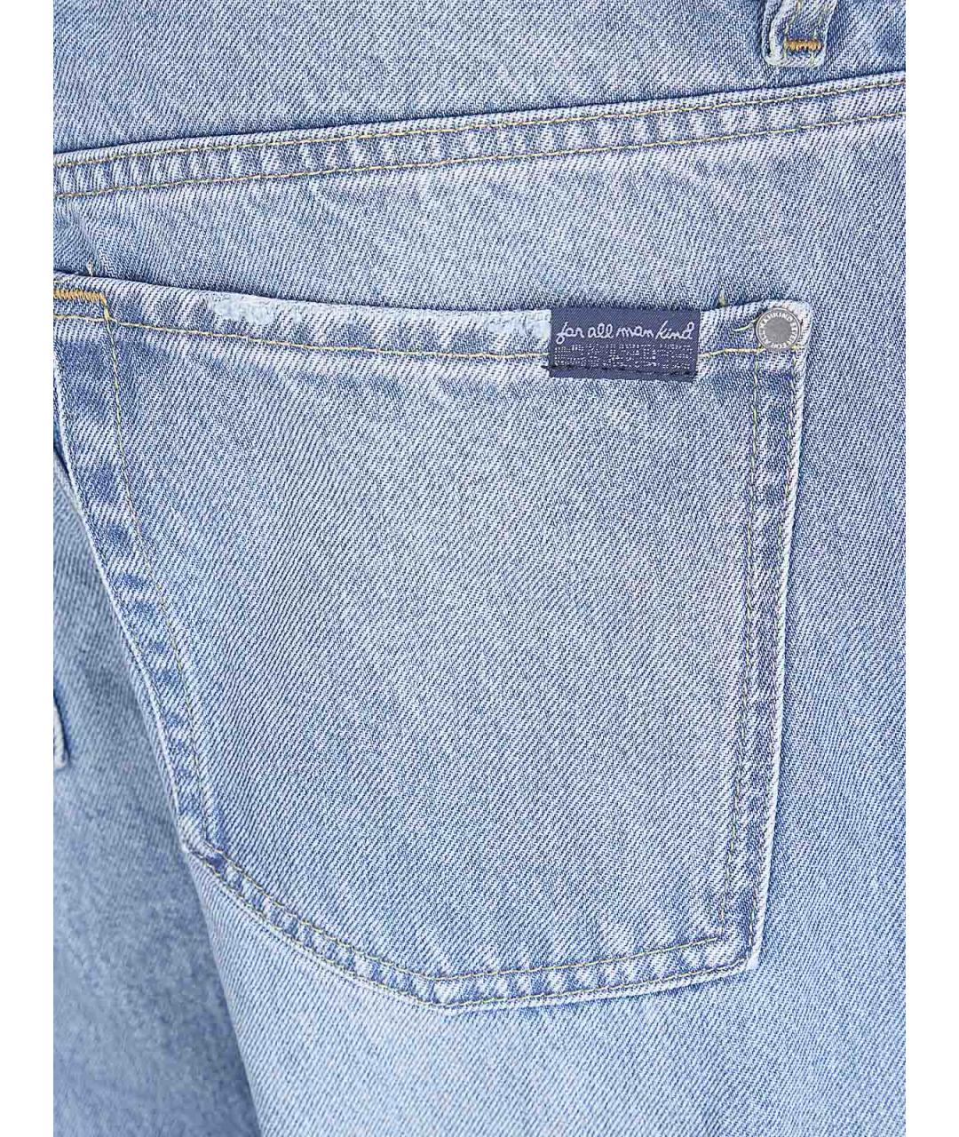 7 FOR ALL MANKIND Синие хлопковые повседневные брюки, фото 3
