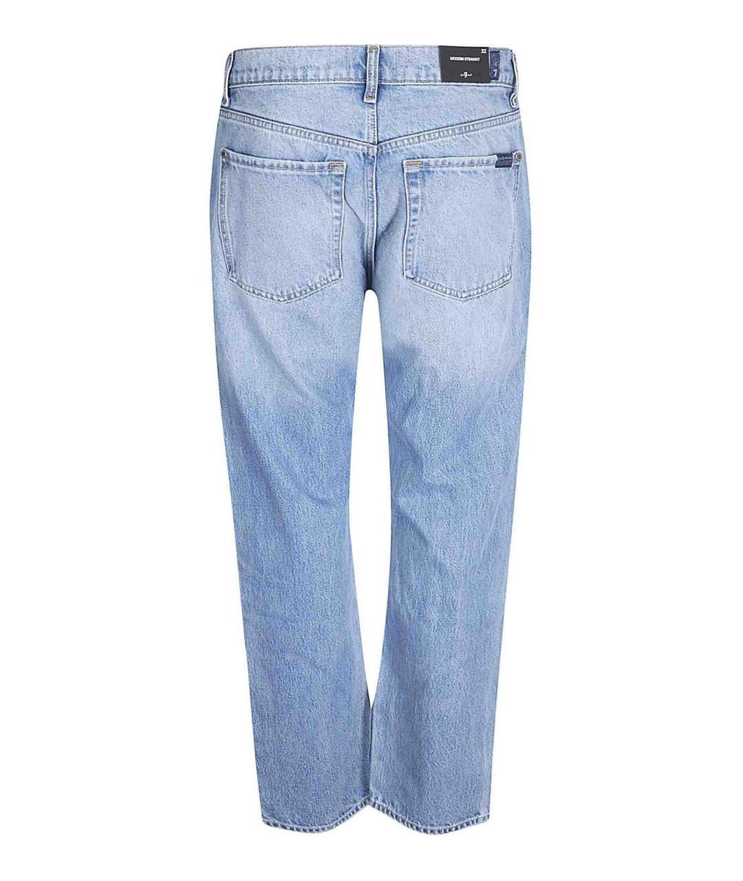 7 FOR ALL MANKIND Синие хлопковые повседневные брюки, фото 2