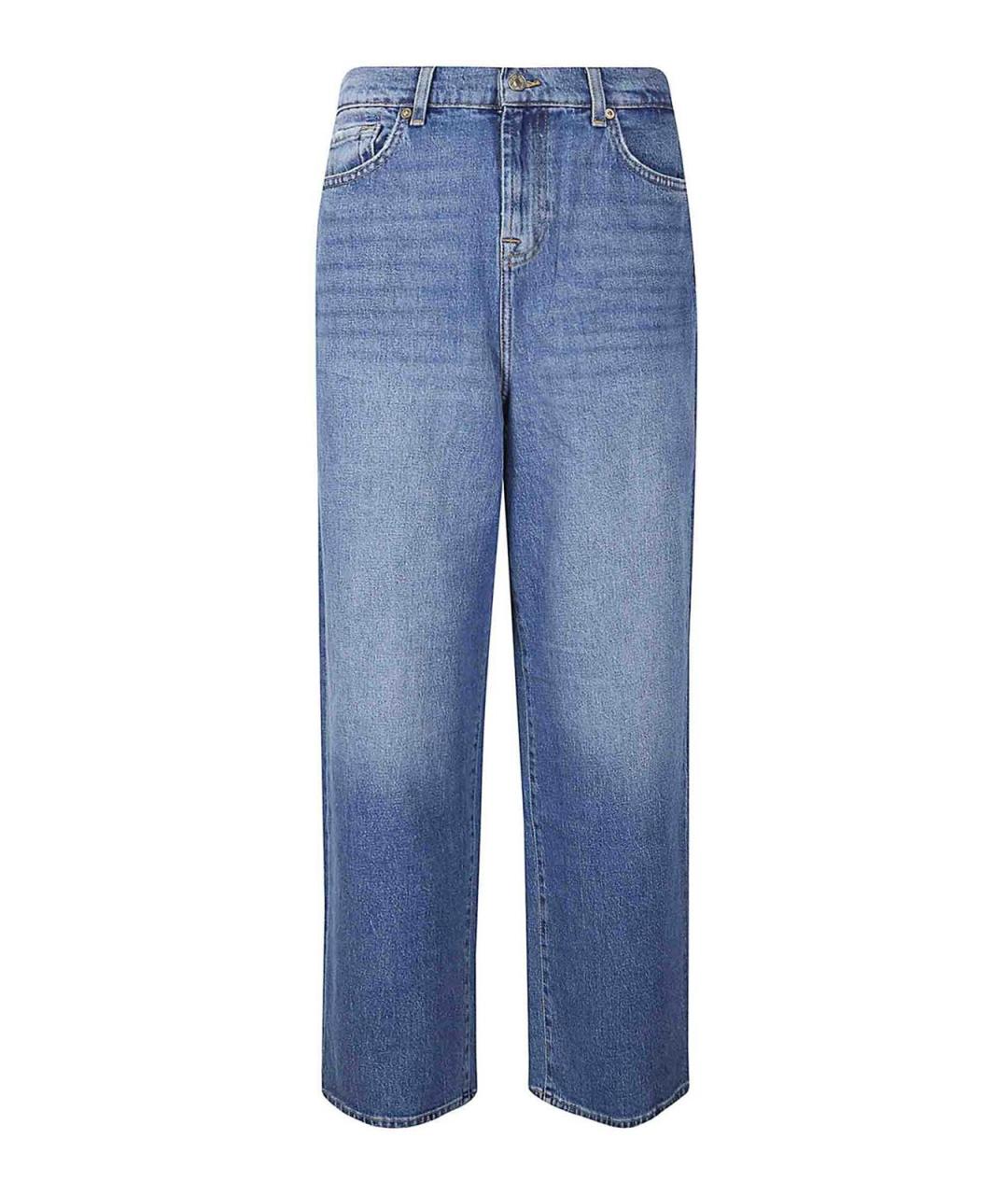 7 FOR ALL MANKIND Синие хлопковые прямые джинсы, фото 1