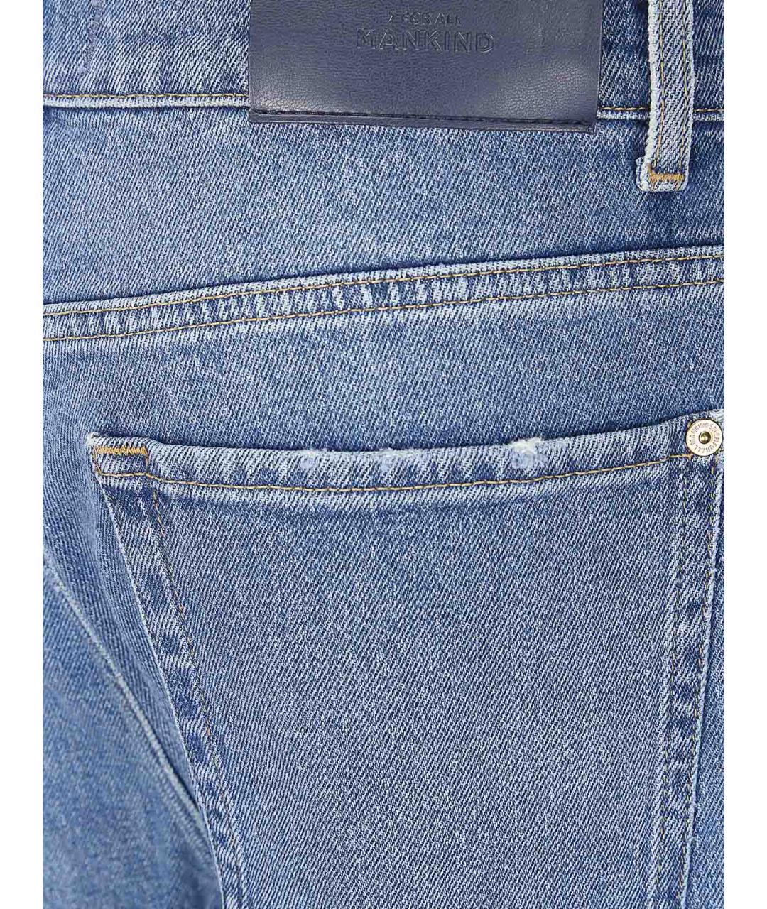 7 FOR ALL MANKIND Синие хлопковые прямые джинсы, фото 3