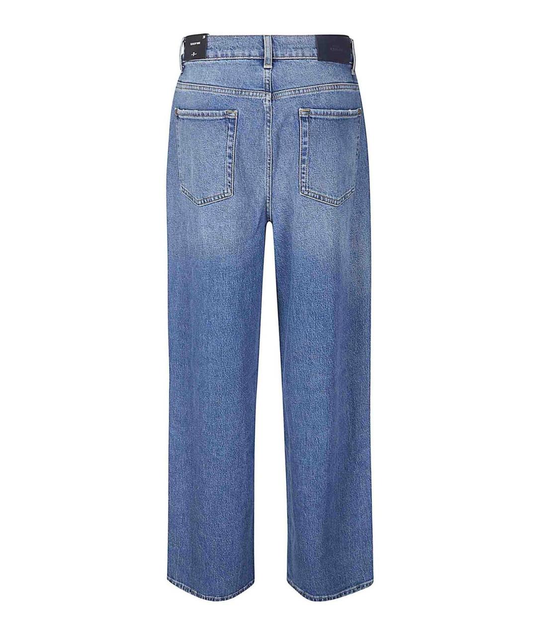 7 FOR ALL MANKIND Синие хлопковые прямые джинсы, фото 2
