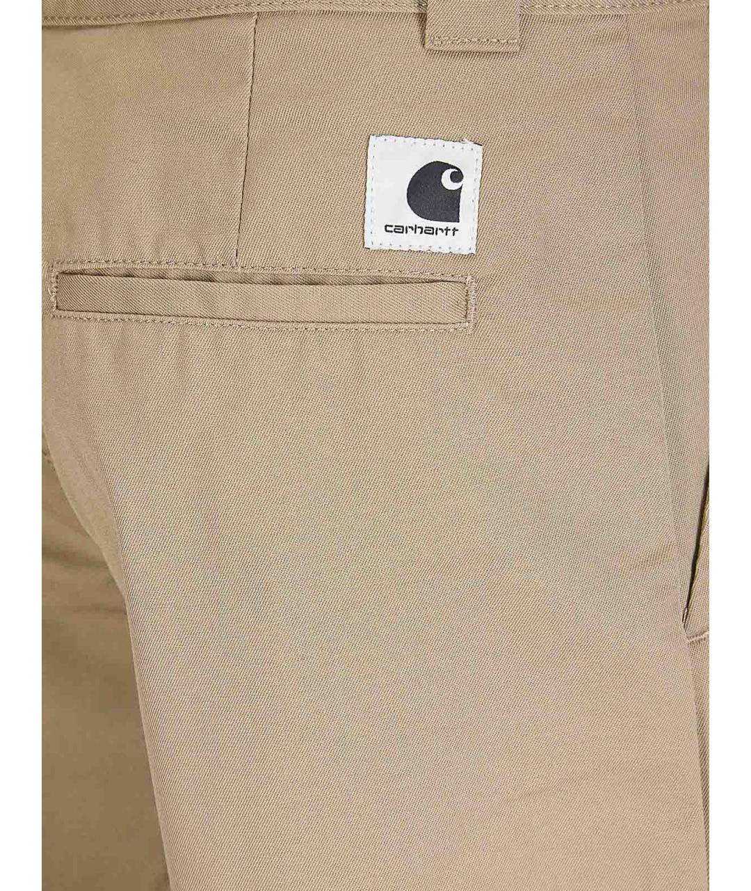CARHARTT Бежевые хлопковые прямые брюки, фото 3