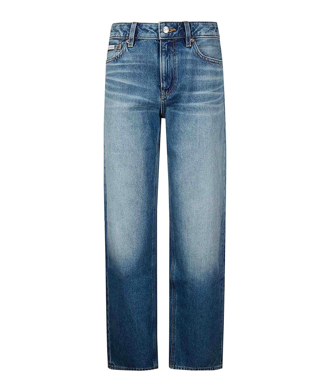 CALVIN KLEIN Синие хлопковые прямые джинсы, фото 1