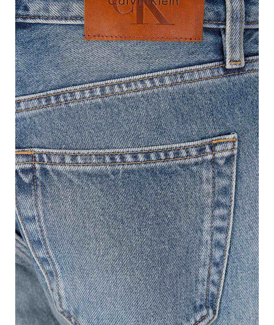 CALVIN KLEIN Синие хлопковые прямые джинсы, фото 3