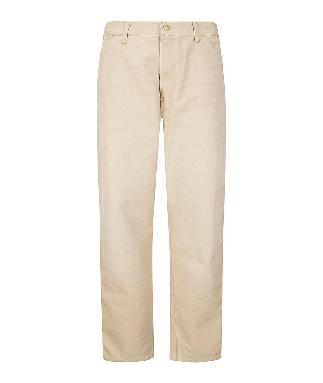 CARHARTT Бежевые хлопковые повседневные брюки, фото 1