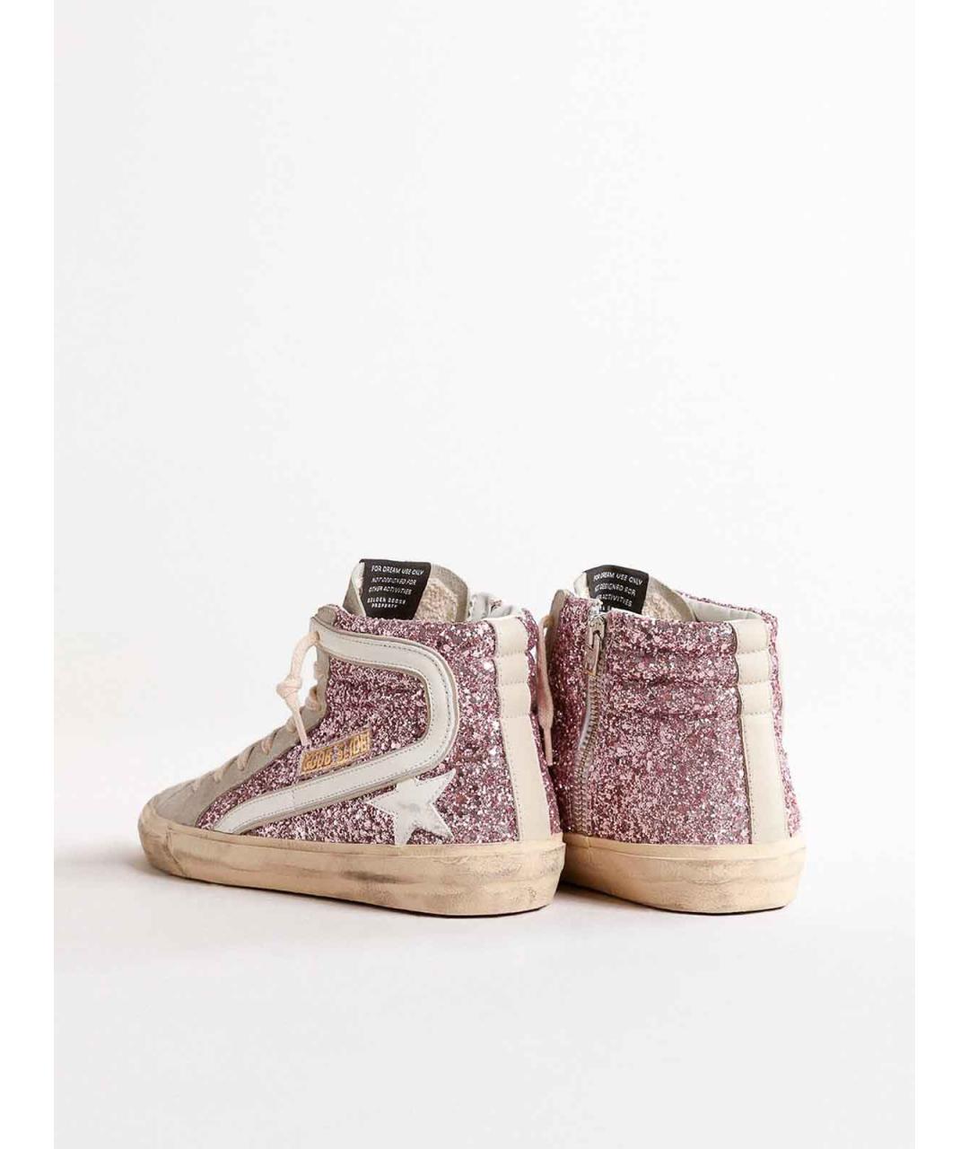 GOLDEN GOOSE Розовые кожаные кроссовки, фото 3