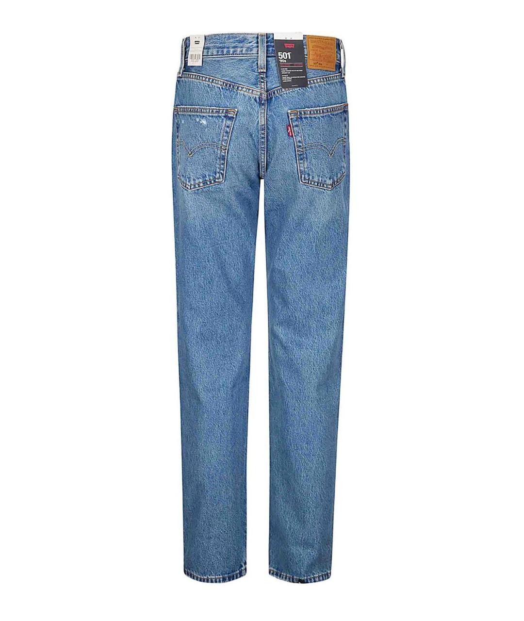 LEVI'S Синие хлопковые прямые джинсы, фото 2