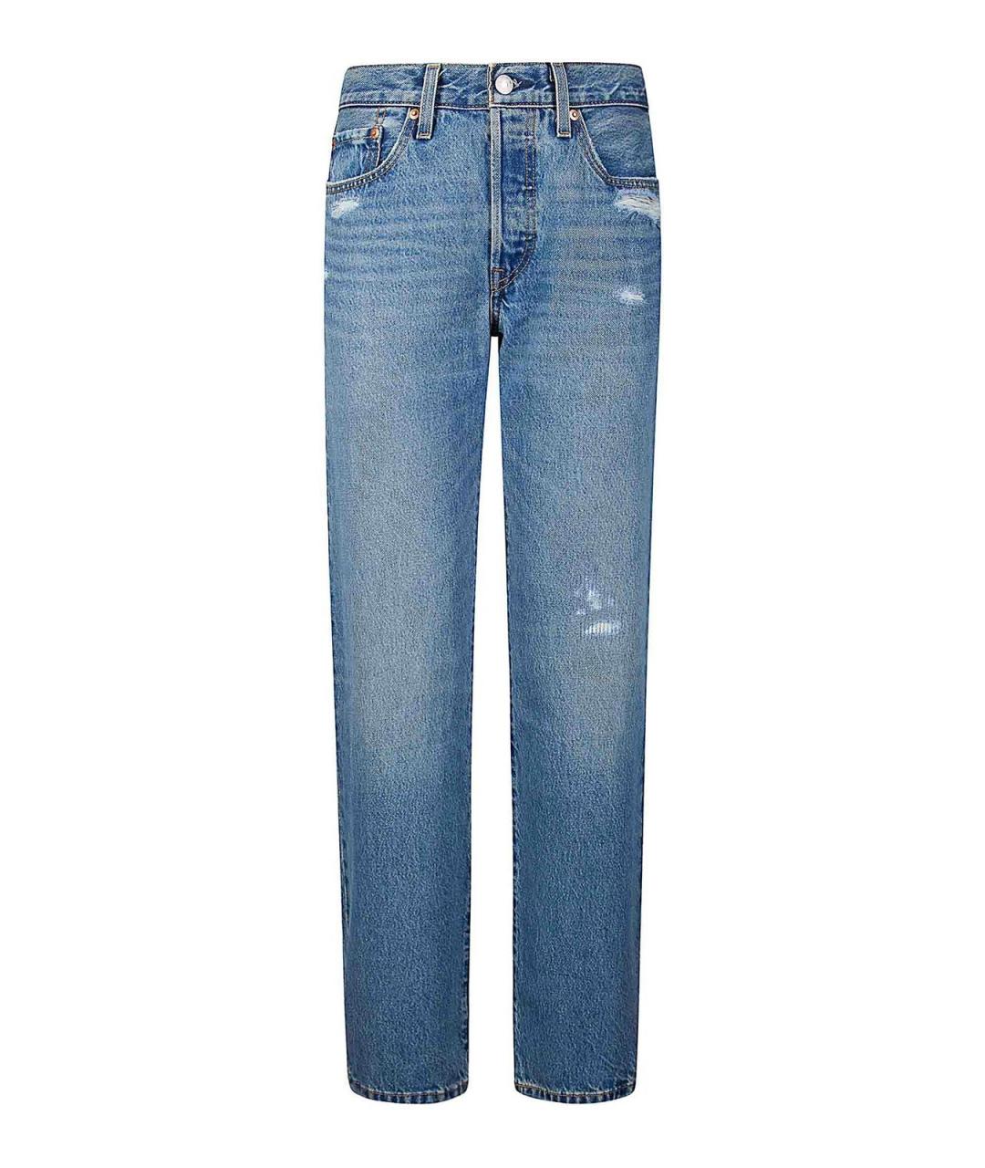 LEVI'S Синие хлопковые прямые джинсы, фото 1