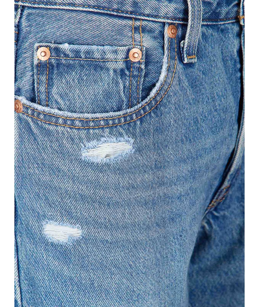 LEVI'S Синие хлопковые прямые джинсы, фото 3