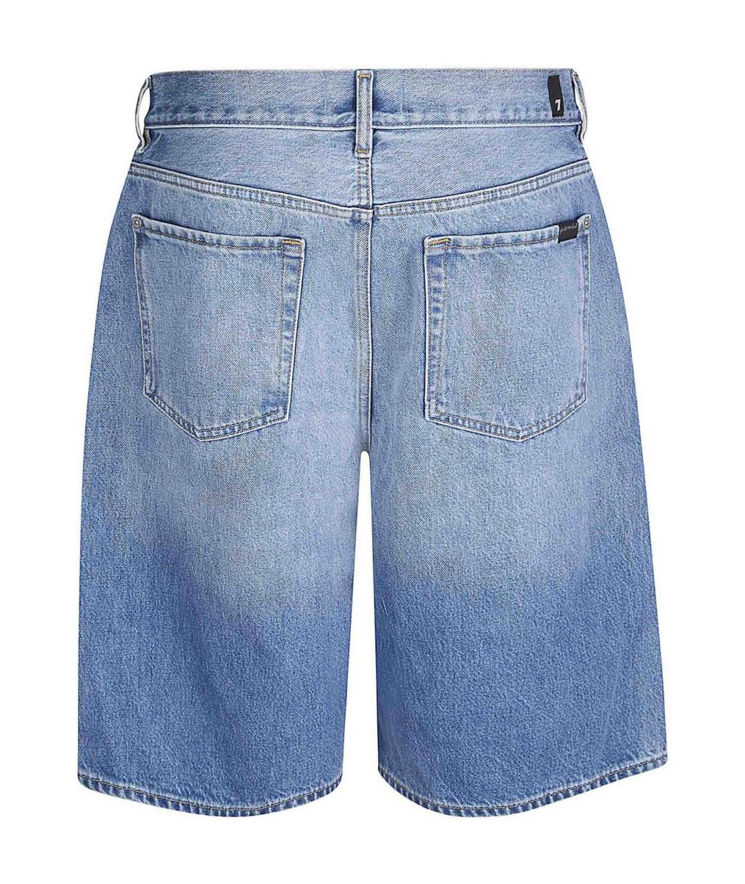 7 FOR ALL MANKIND Синие хлопковые шорты, фото 2