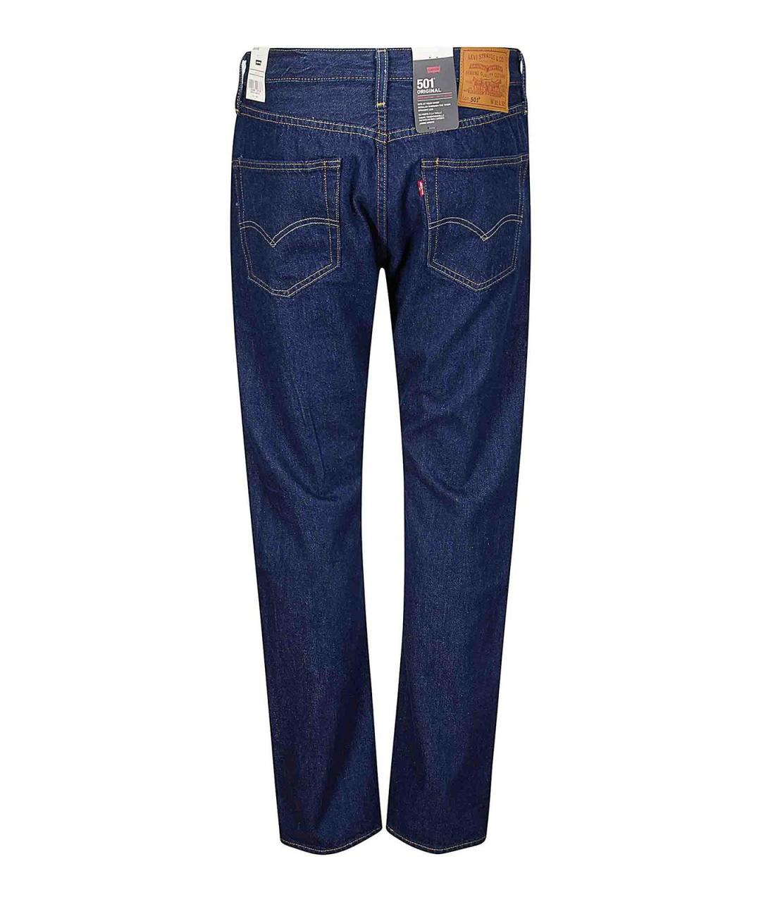 LEVI'S Синие хлопковые прямые джинсы, фото 2
