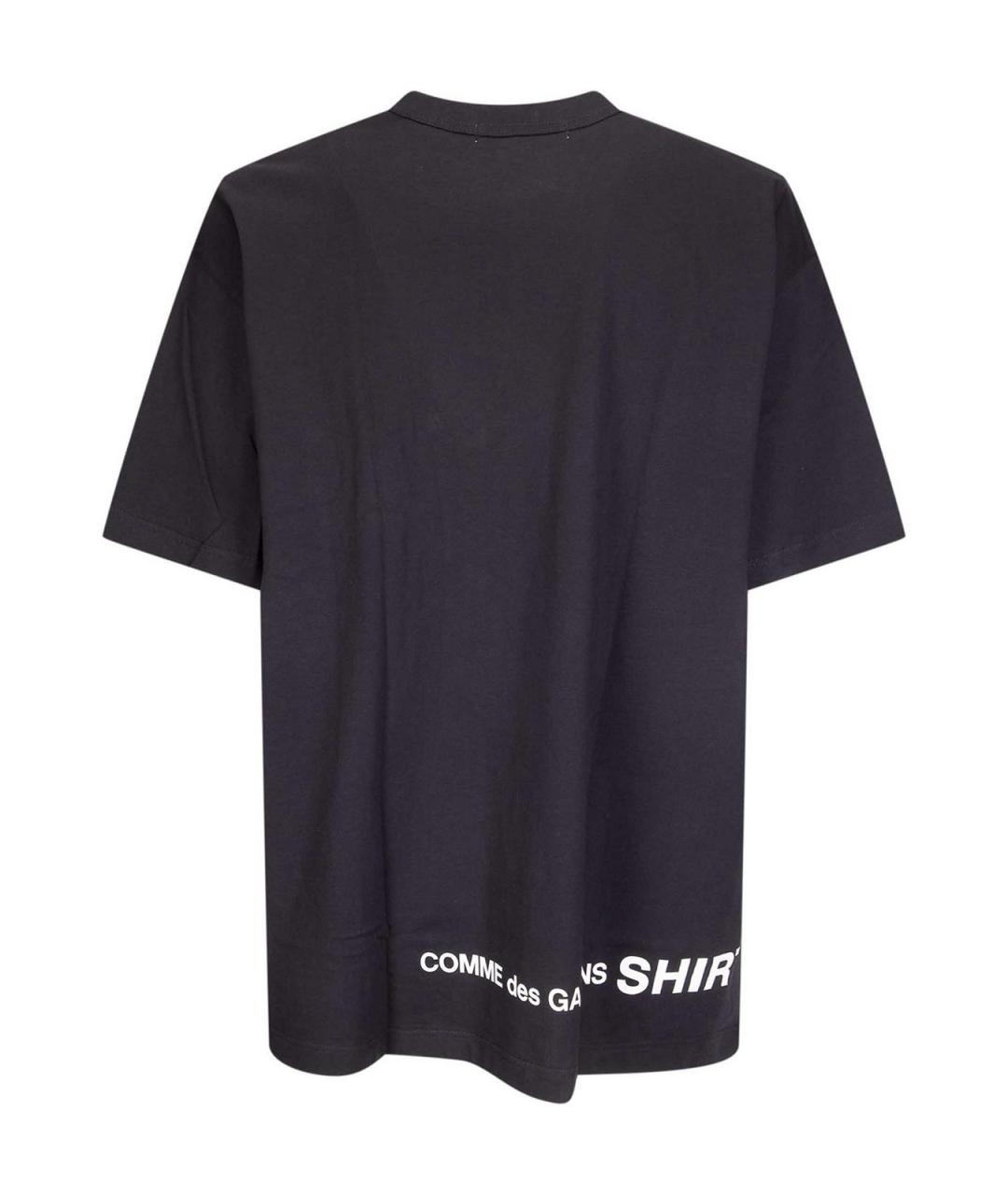 COMME DES GARÇONS SHIRT Черная хлопковая футболка, фото 2