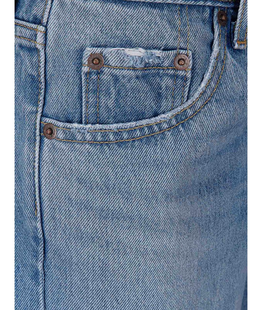 LEVI'S Синие хлопковые прямые джинсы, фото 3