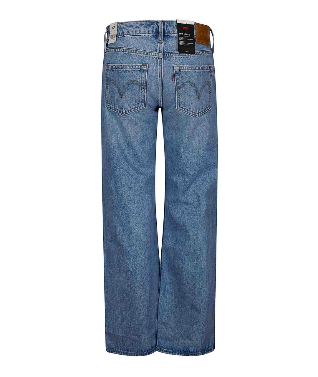 LEVI'S Синие хлопковые прямые джинсы, фото 2