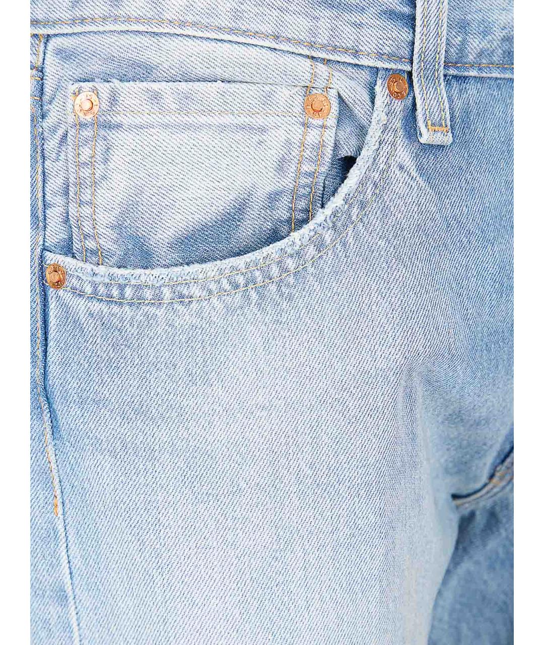 LEVI'S Синие хлопковые прямые джинсы, фото 3
