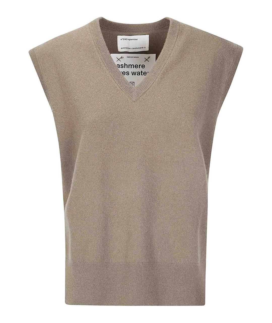 EXTREME CASHMERE Бежевая кашемировая майка, фото 1