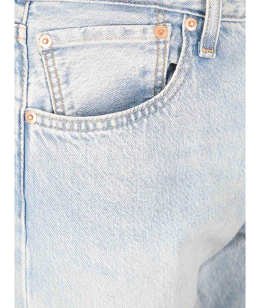 LEVI'S Синие хлопковые прямые джинсы, фото 3