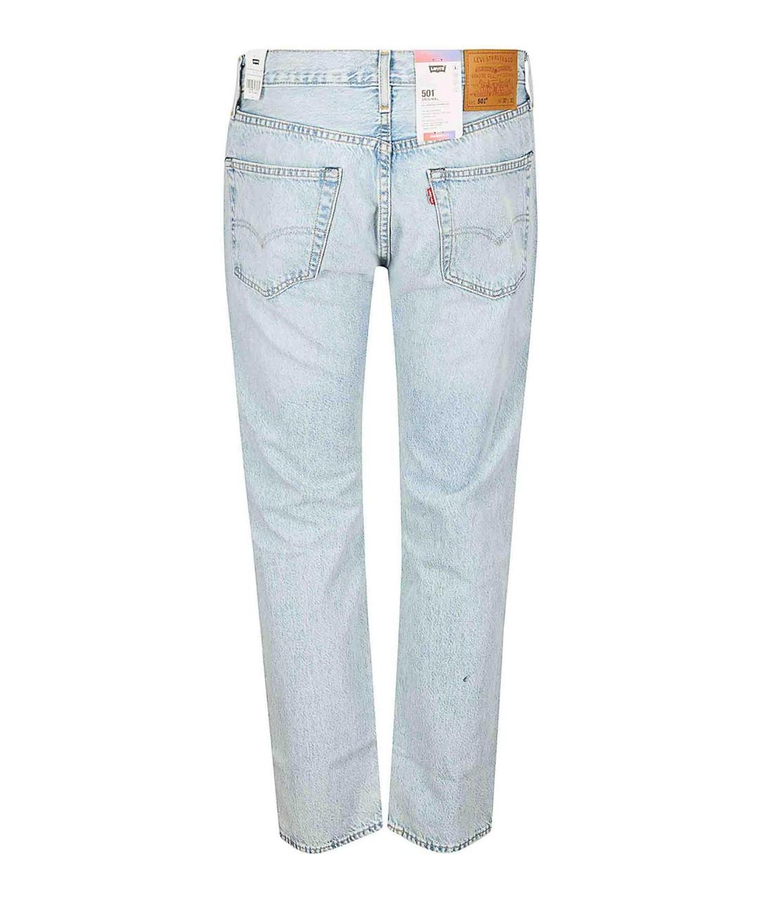 LEVI'S Синие хлопковые прямые джинсы, фото 2
