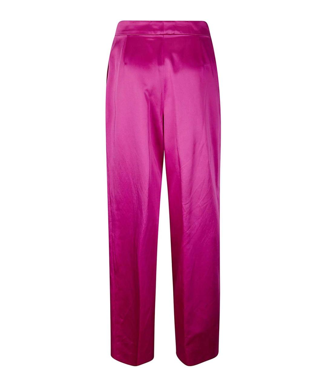 DRIES VAN NOTEN Фуксия хлопковые прямые брюки, фото 2