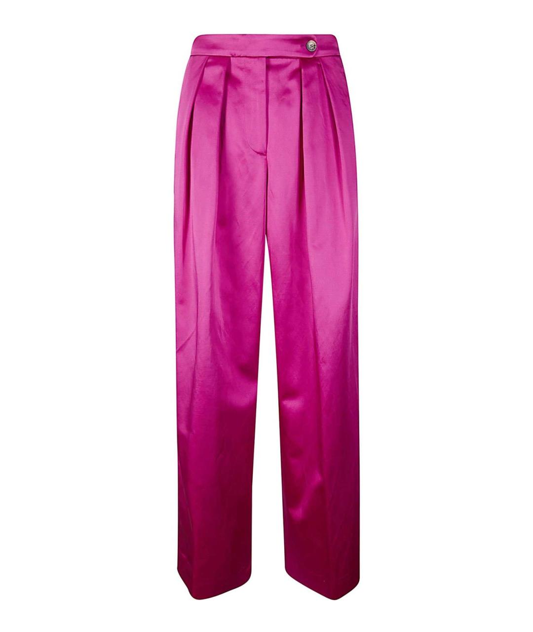 DRIES VAN NOTEN Фуксия хлопковые прямые брюки, фото 1