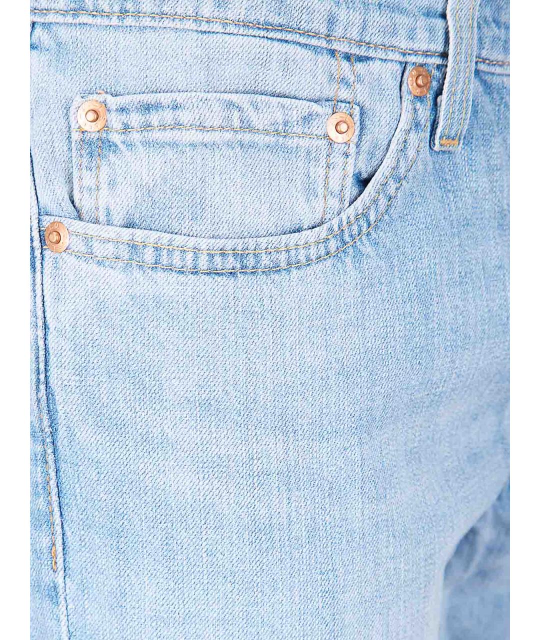 LEVI'S Синие хлопковые прямые джинсы, фото 3