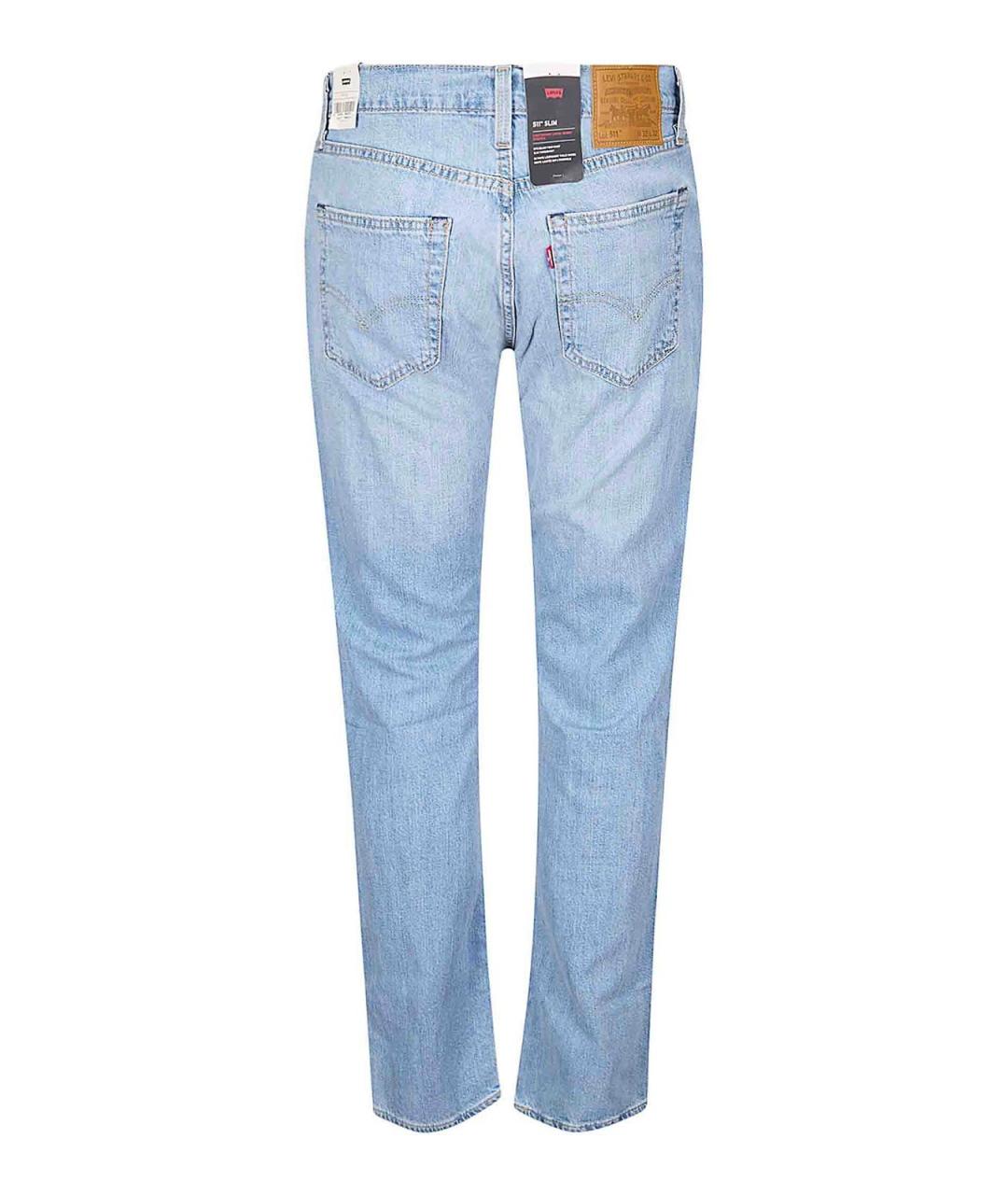 LEVI'S Синие хлопковые прямые джинсы, фото 2