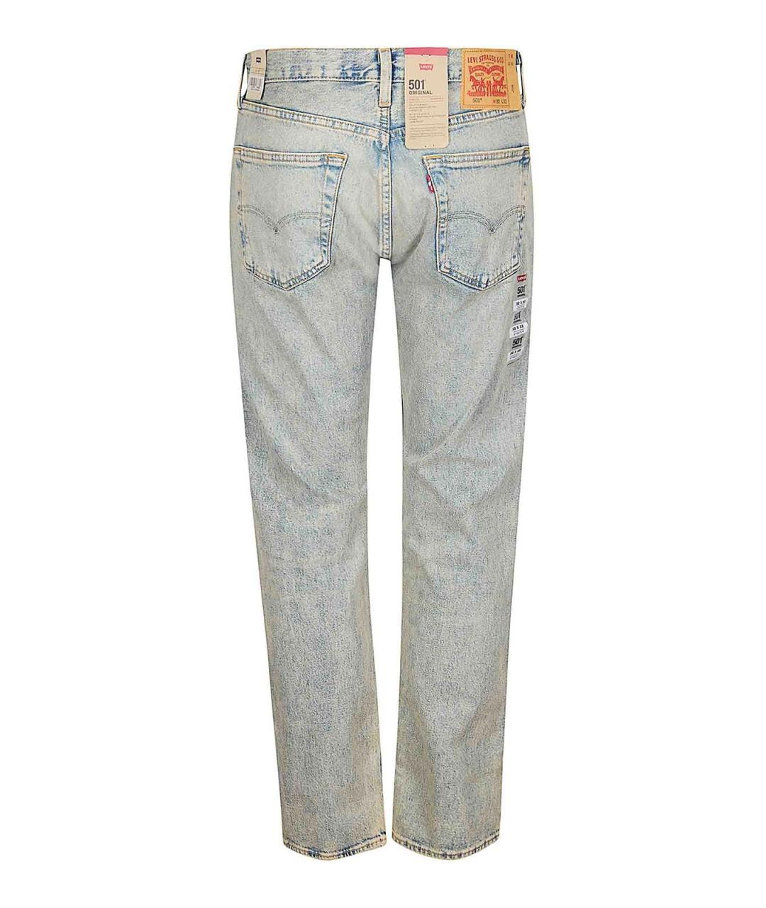 LEVI'S Синие хлопковые прямые джинсы, фото 2