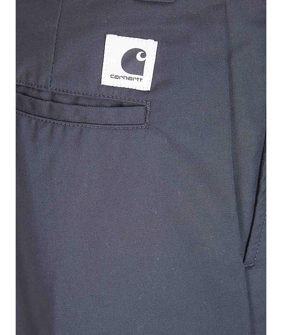 CARHARTT Черные хлопковые прямые брюки, фото 3