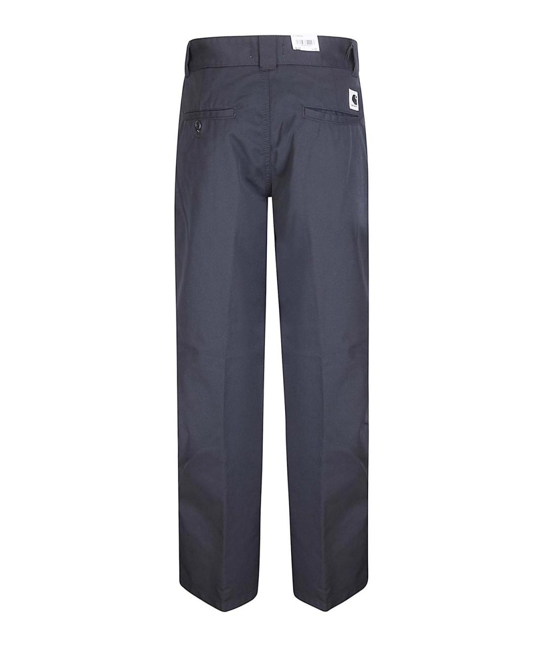 CARHARTT Черные хлопковые прямые брюки, фото 2