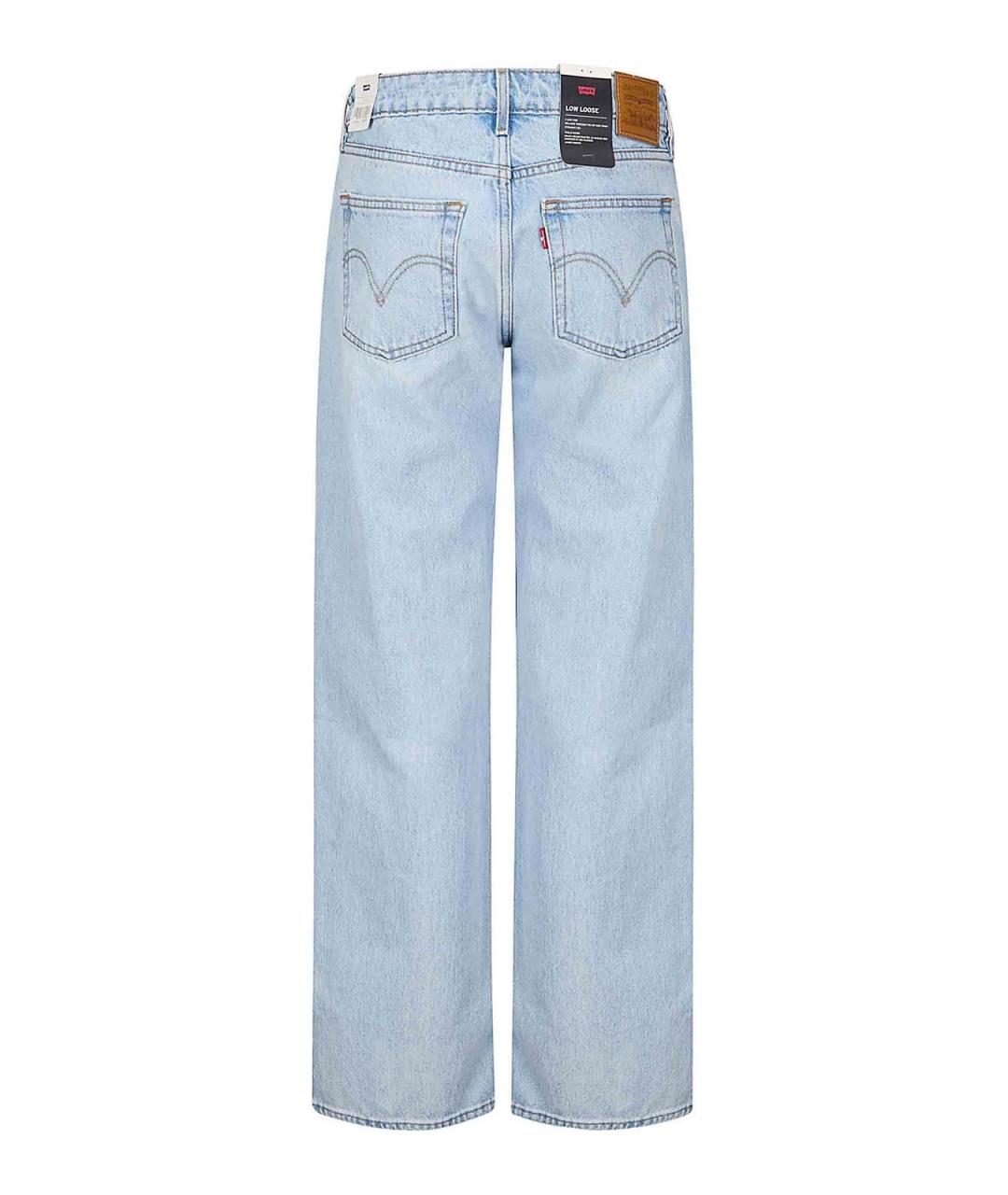 LEVI'S Синие хлопковые прямые джинсы, фото 2