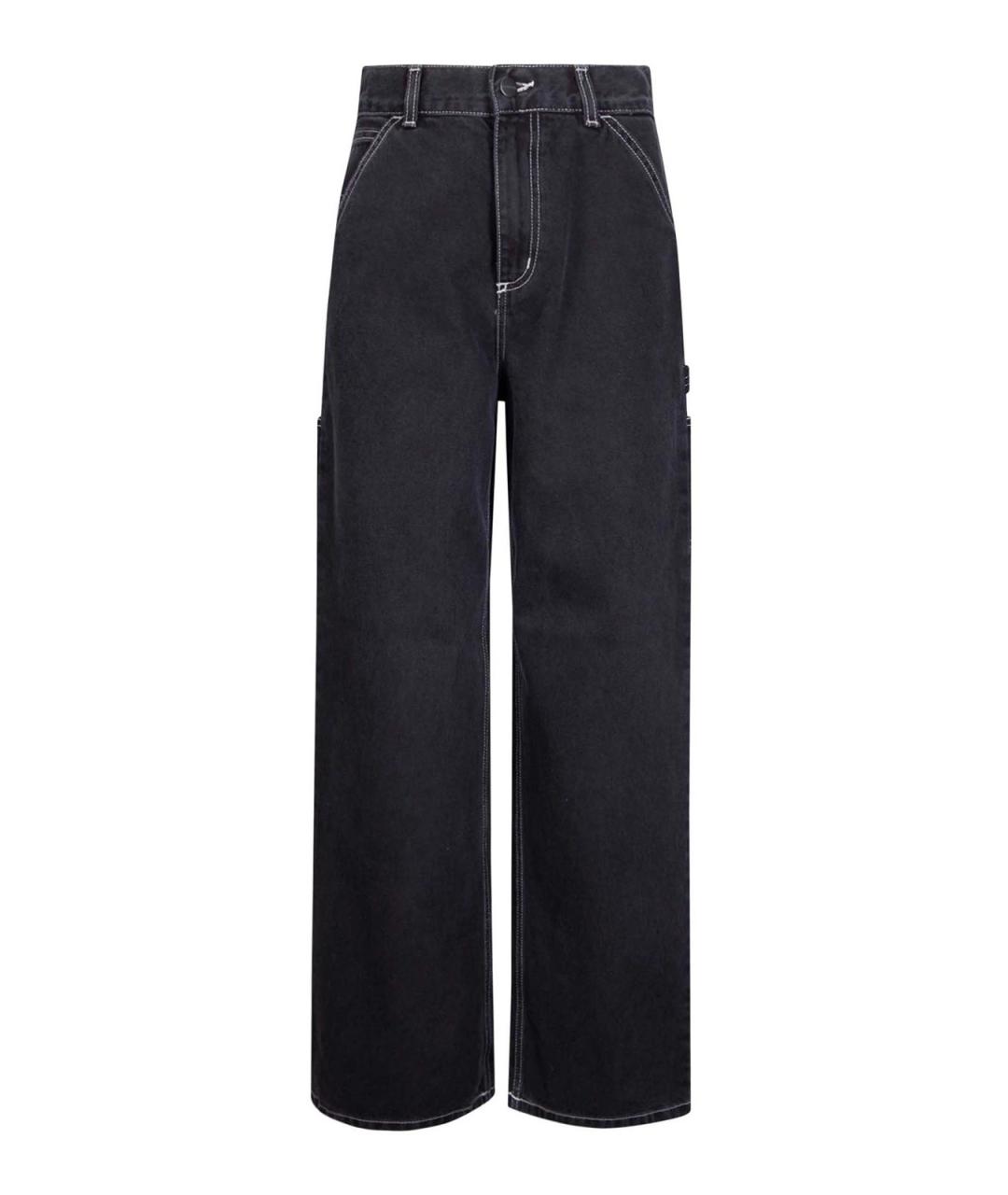 CARHARTT Черные хлопковые прямые джинсы, фото 1