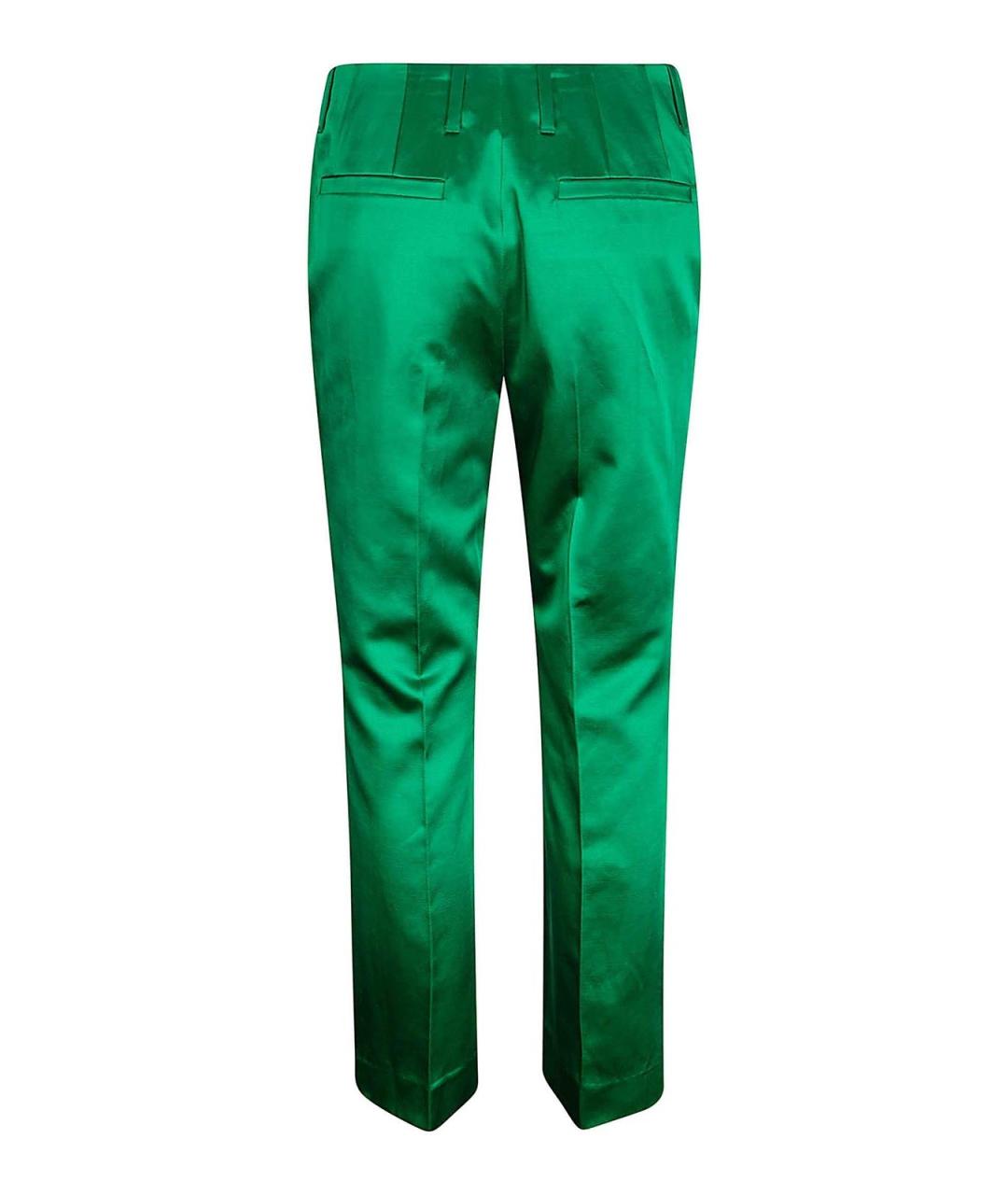 DRIES VAN NOTEN Зеленые хлопковые брюки узкие, фото 2