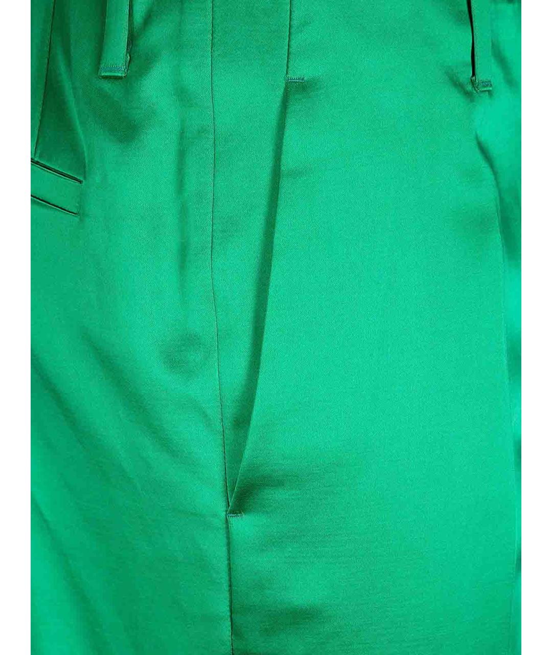 DRIES VAN NOTEN Зеленые хлопковые брюки узкие, фото 3