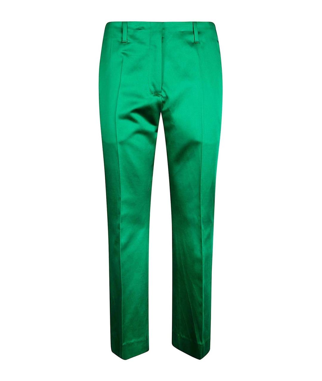 DRIES VAN NOTEN Зеленые хлопковые брюки узкие, фото 1