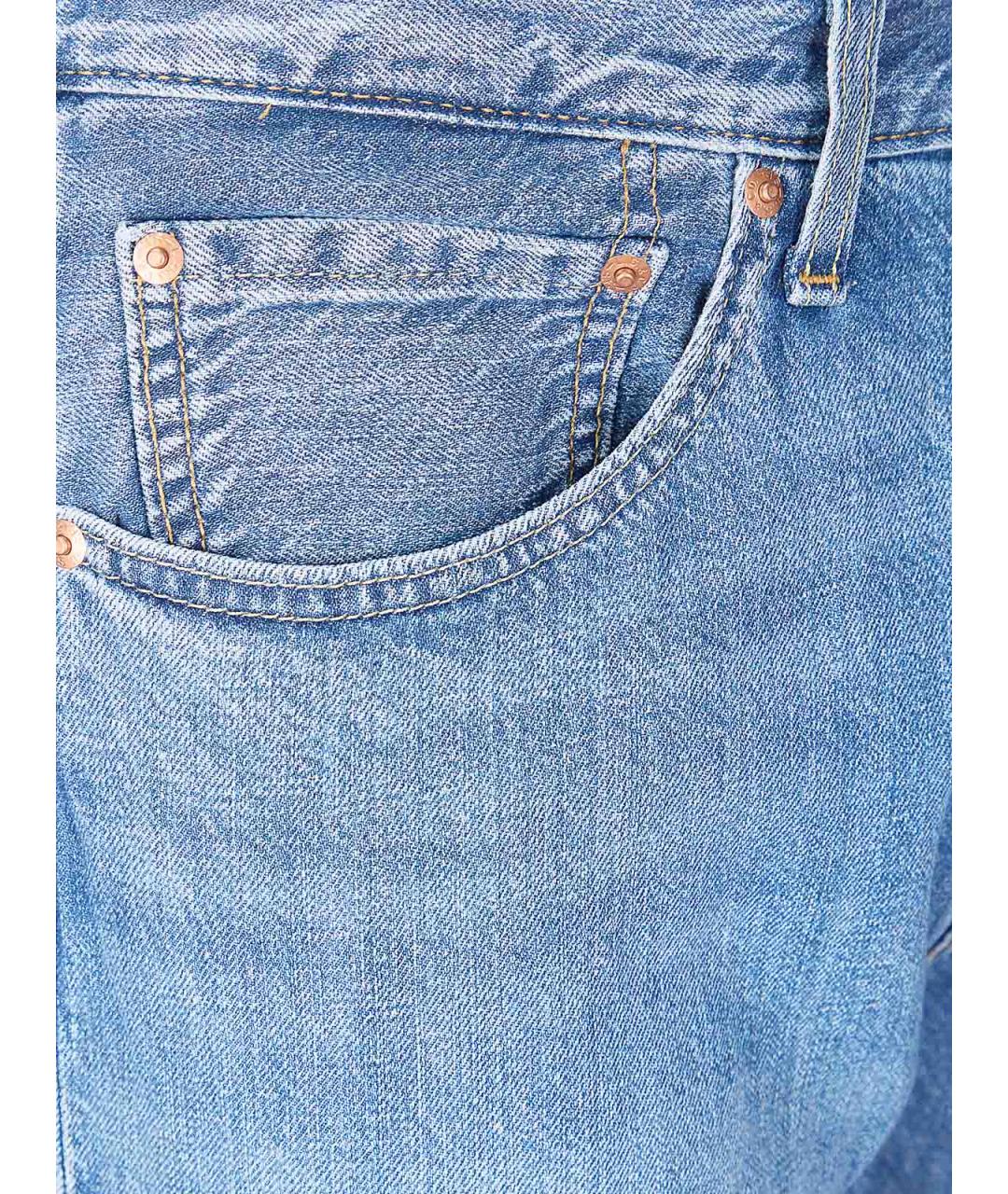 LEVI'S Синие хлопковые прямые джинсы, фото 3