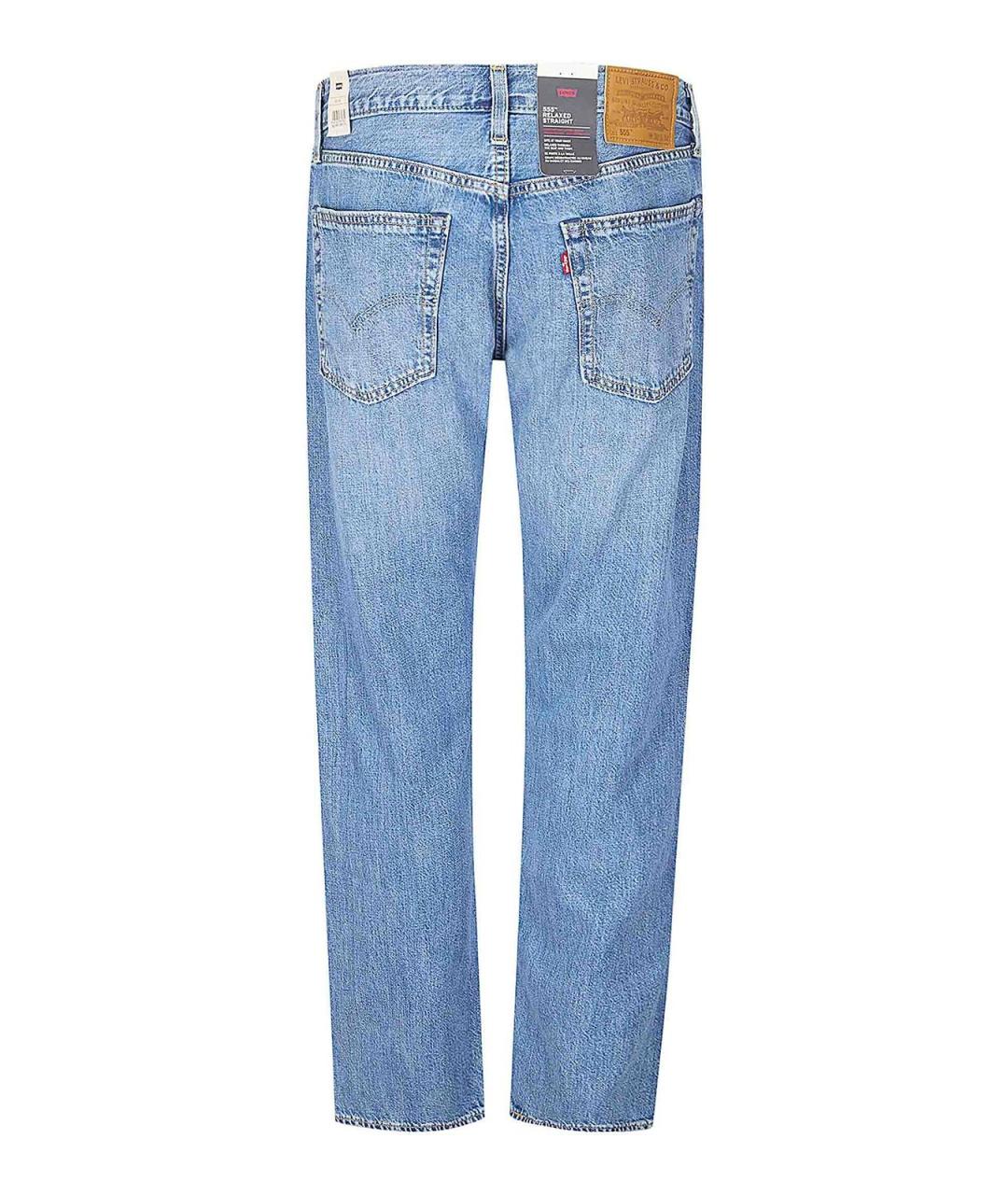 LEVI'S Синие хлопковые прямые джинсы, фото 2
