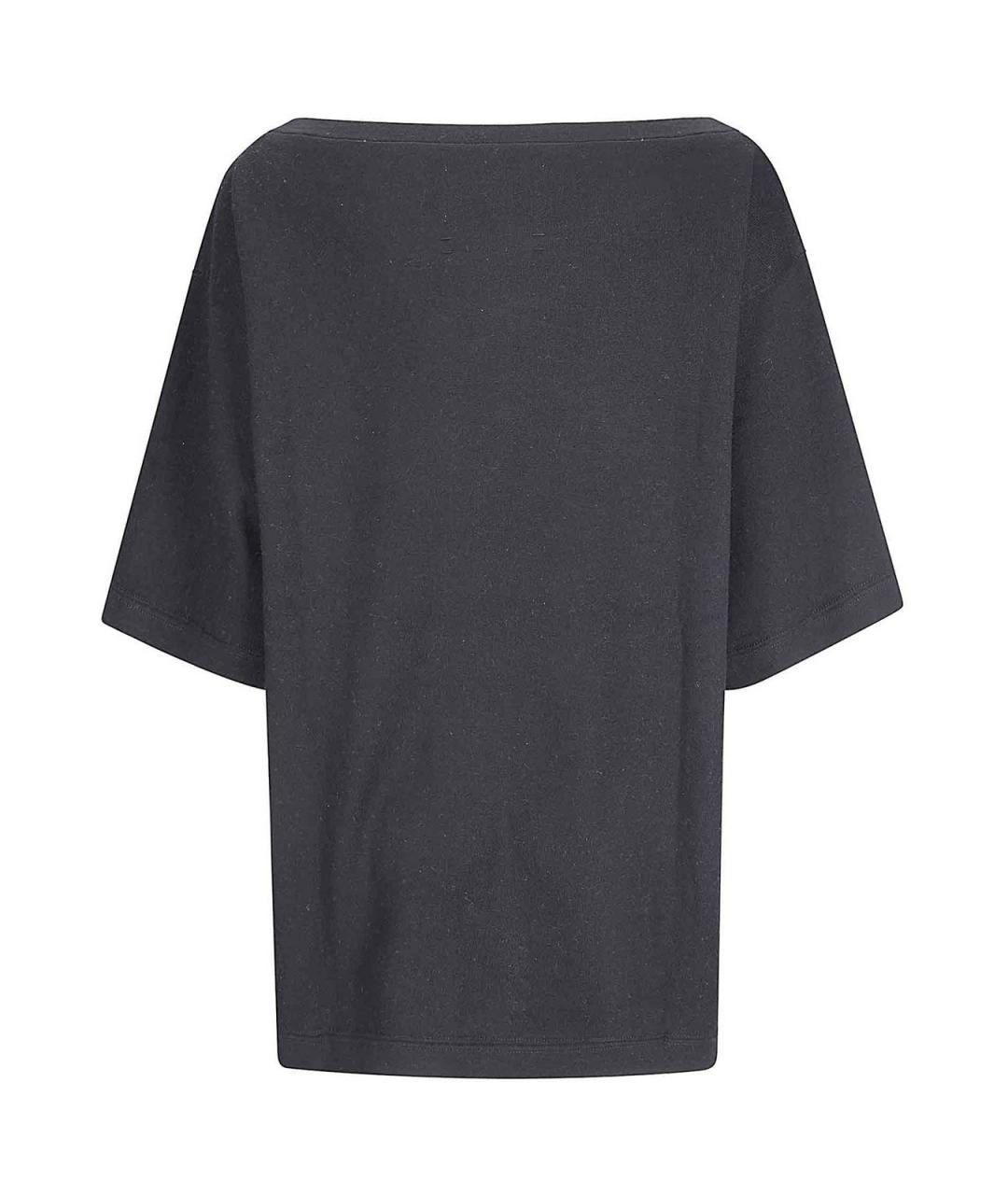 EXTREME CASHMERE Черная хлопковая футболка, фото 2
