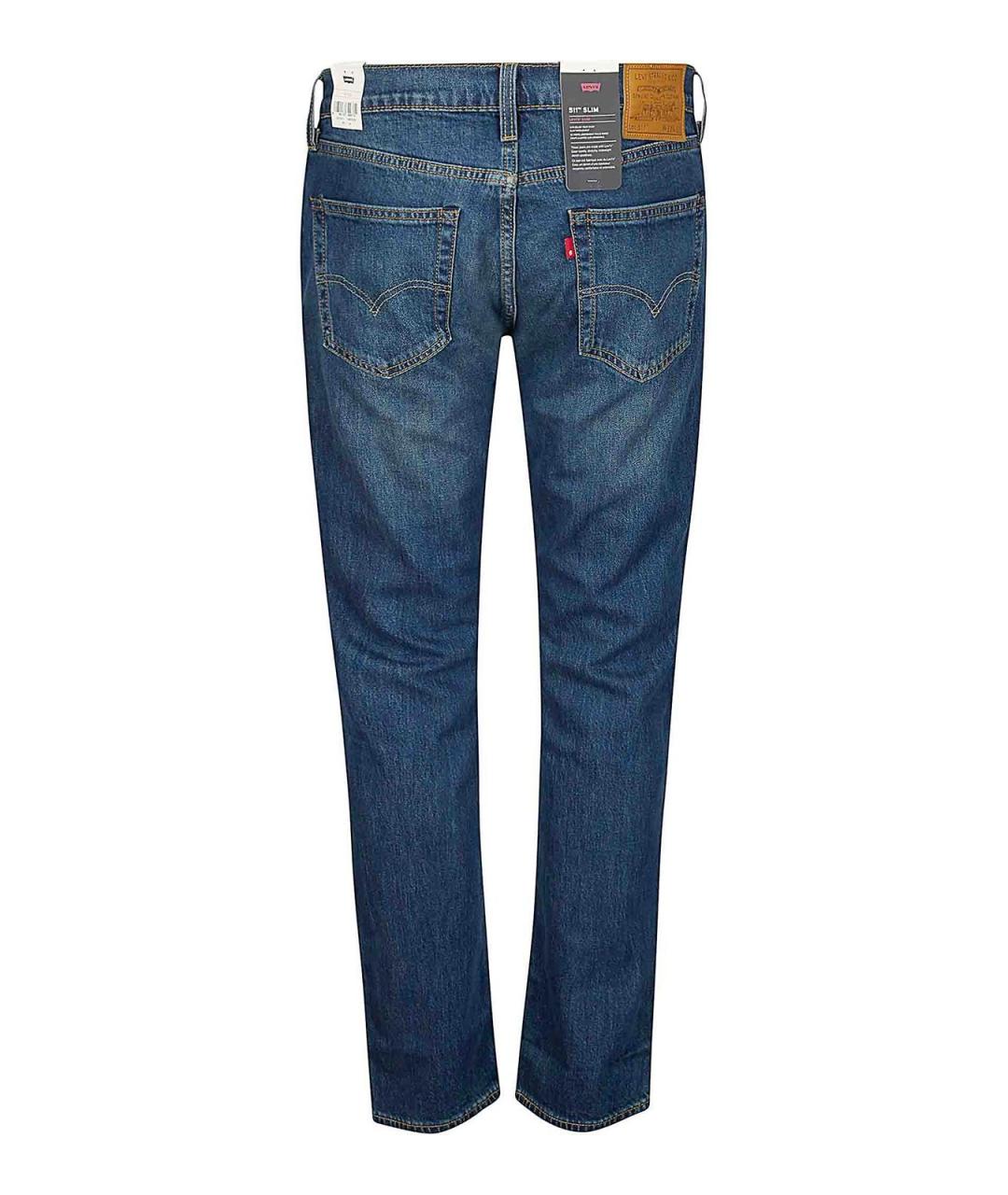 LEVI'S Синие хлопковые прямые джинсы, фото 2