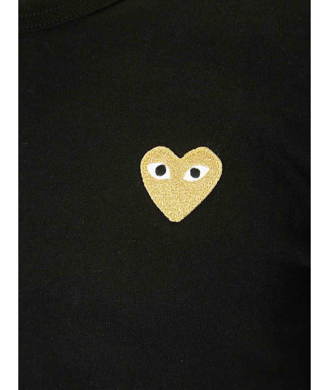 COMME DES GARÇONS PLAY Черная хлопковая футболка, фото 3