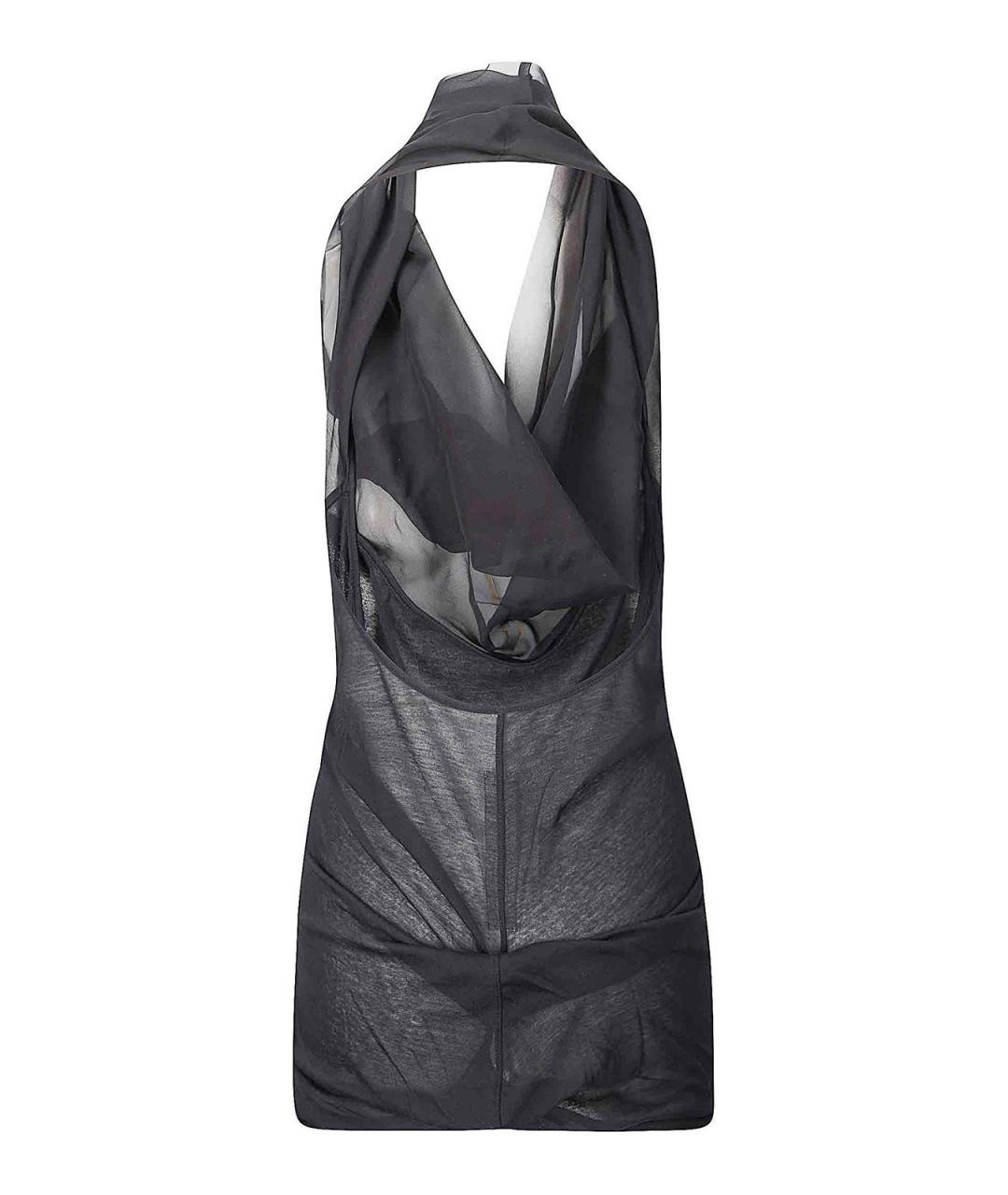 RICK OWENS Черная хлопковая майка, фото 2