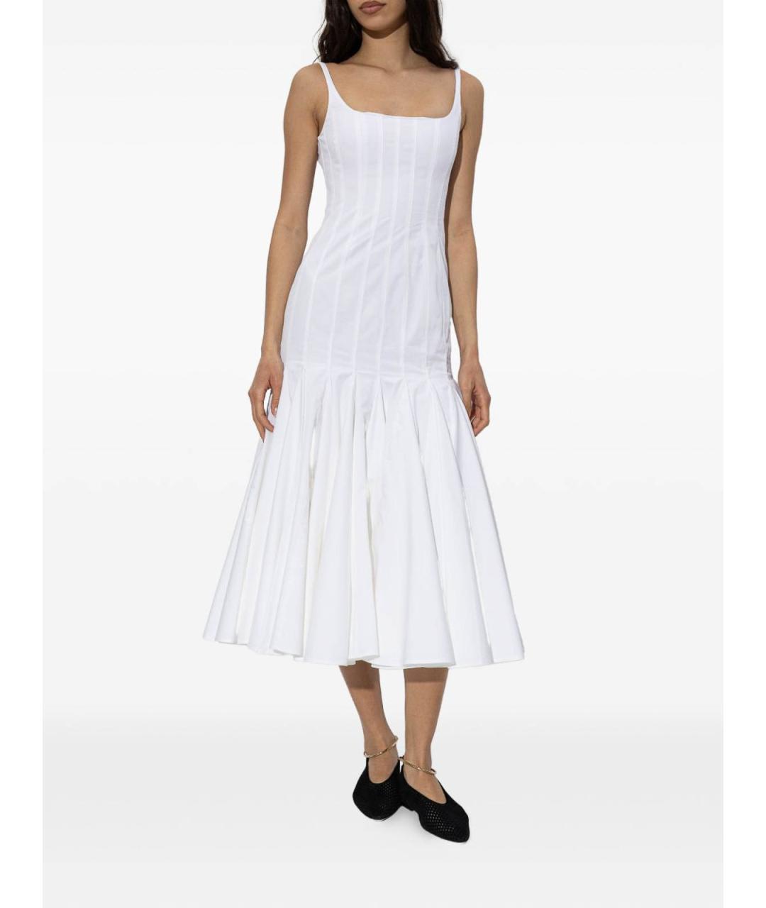 JACQUEMUS Белое хлопковое повседневное платье, фото 3