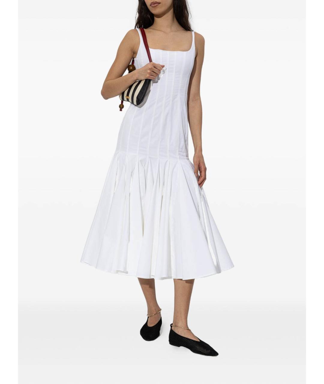 JACQUEMUS Белое хлопковое повседневное платье, фото 4
