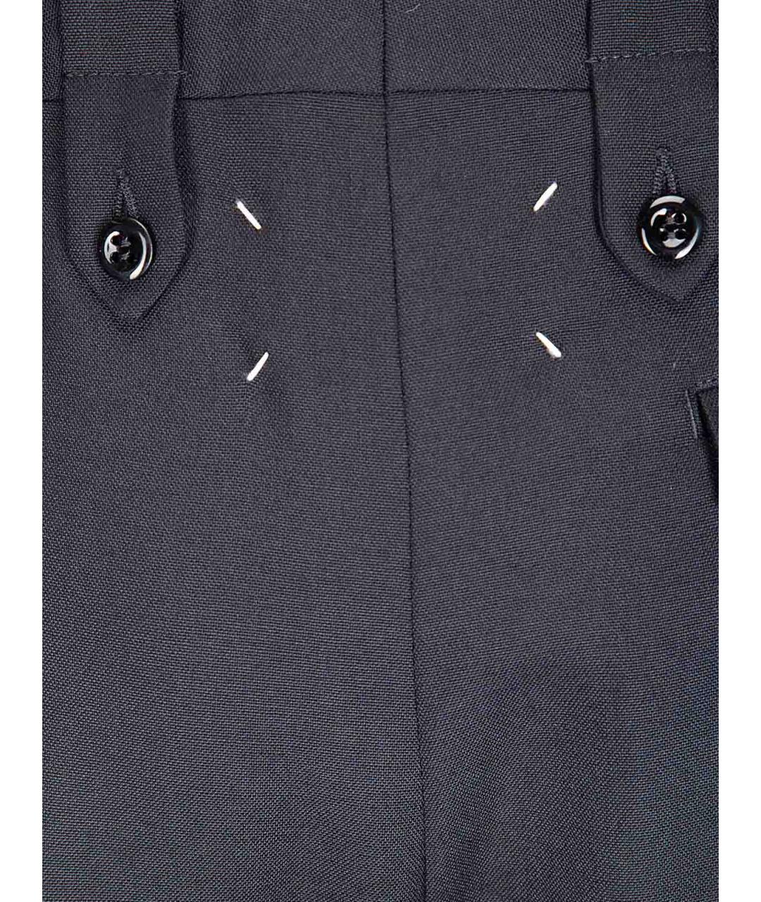 MAISON MARGIELA Черные шерстяные прямые брюки, фото 3