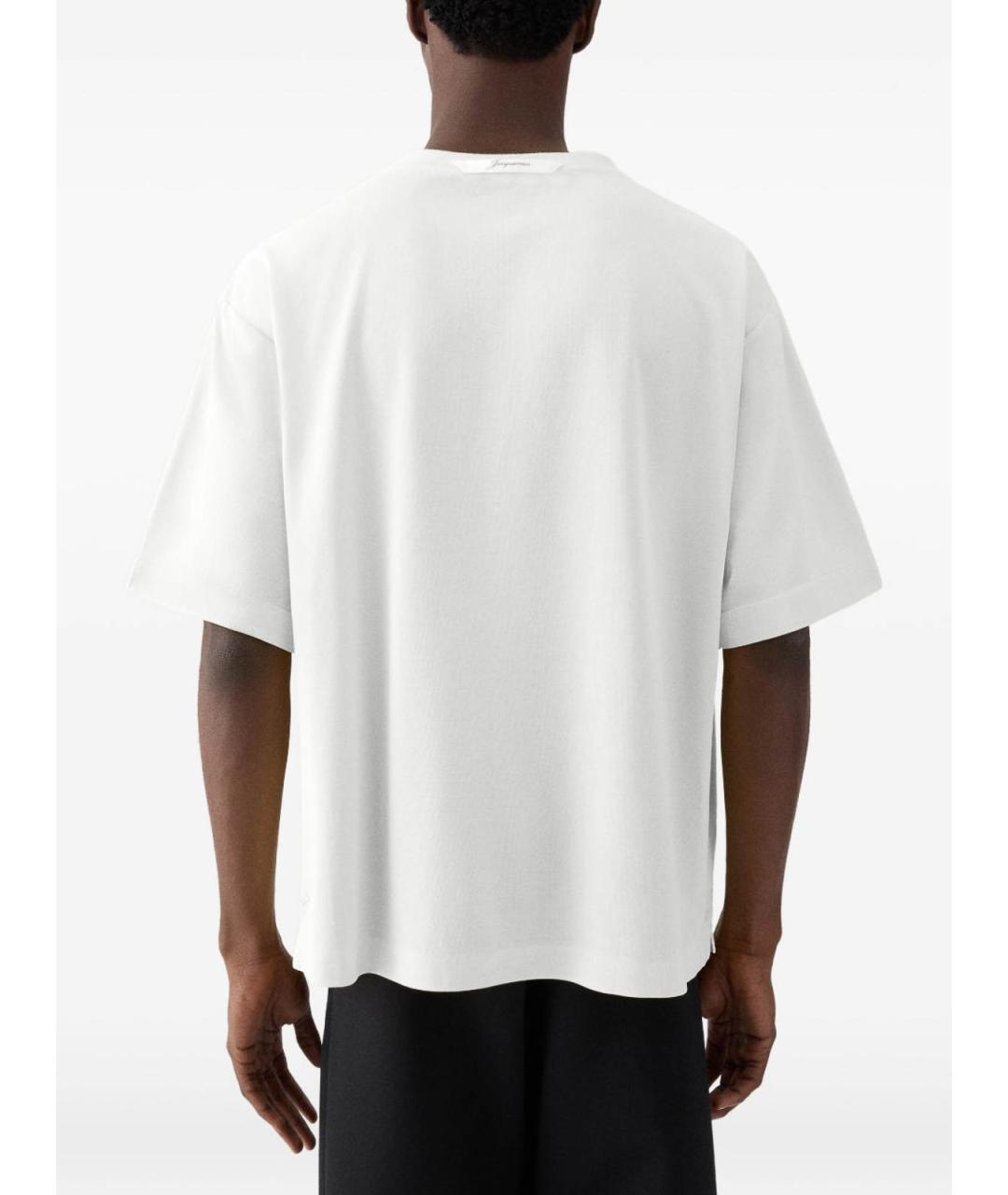JACQUEMUS Белая хлопко-полиэстеровая футболка, фото 3