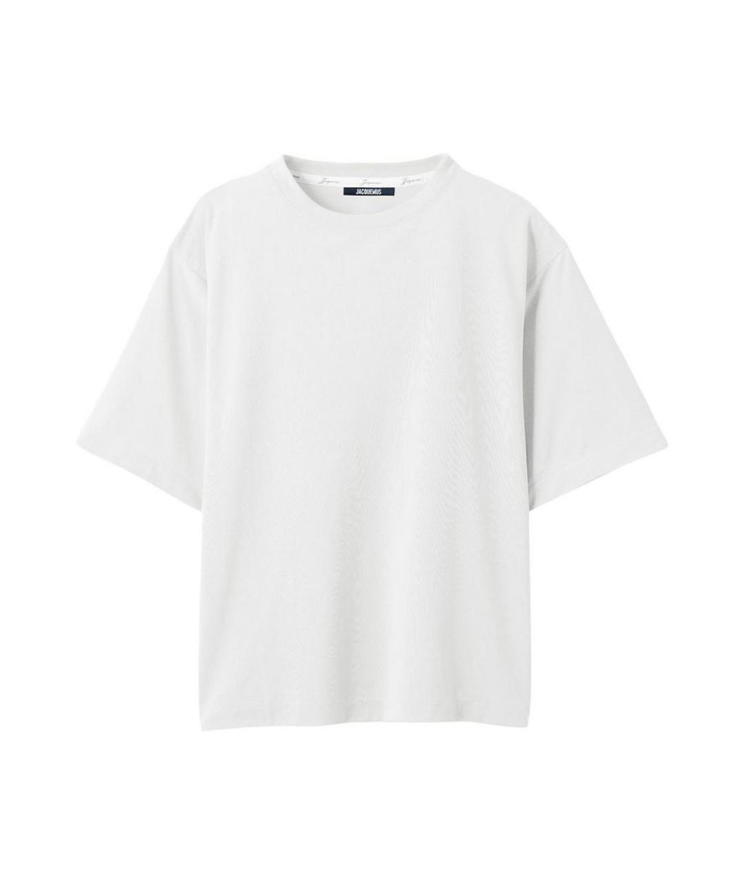 JACQUEMUS Белая хлопко-полиэстеровая футболка, фото 1