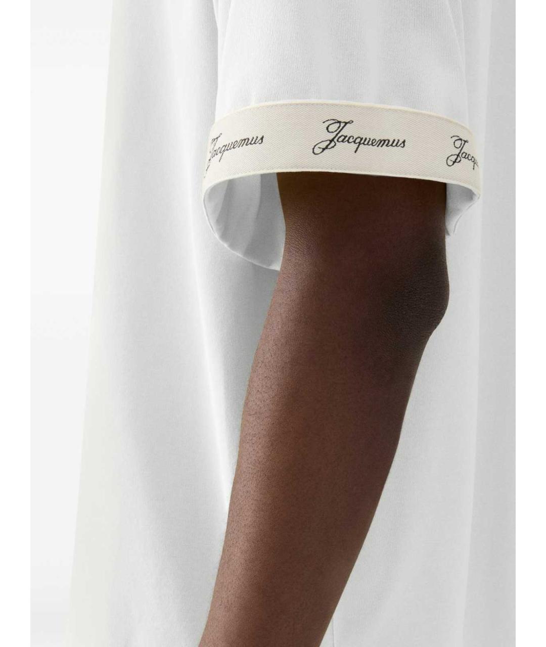 JACQUEMUS Белая хлопко-полиэстеровая футболка, фото 4